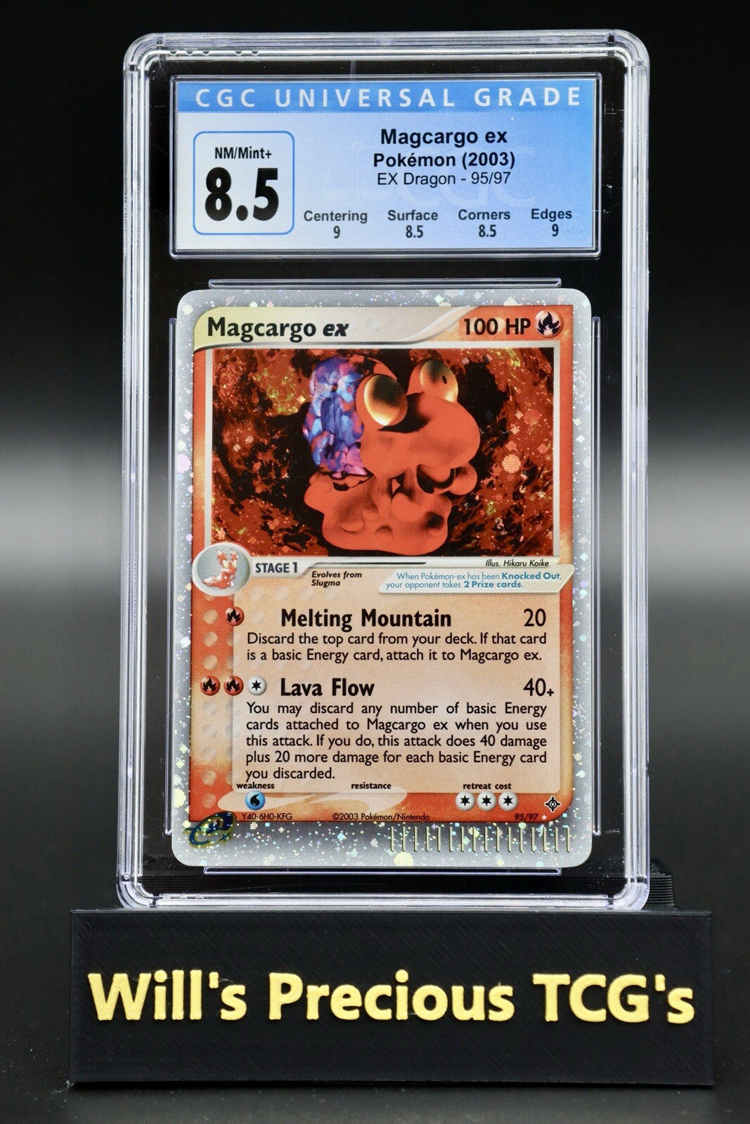 CGC 8.5 Magcargo 95/97 EX Dragon 2003 Holo Pokémon Card E Series NM/Mint0