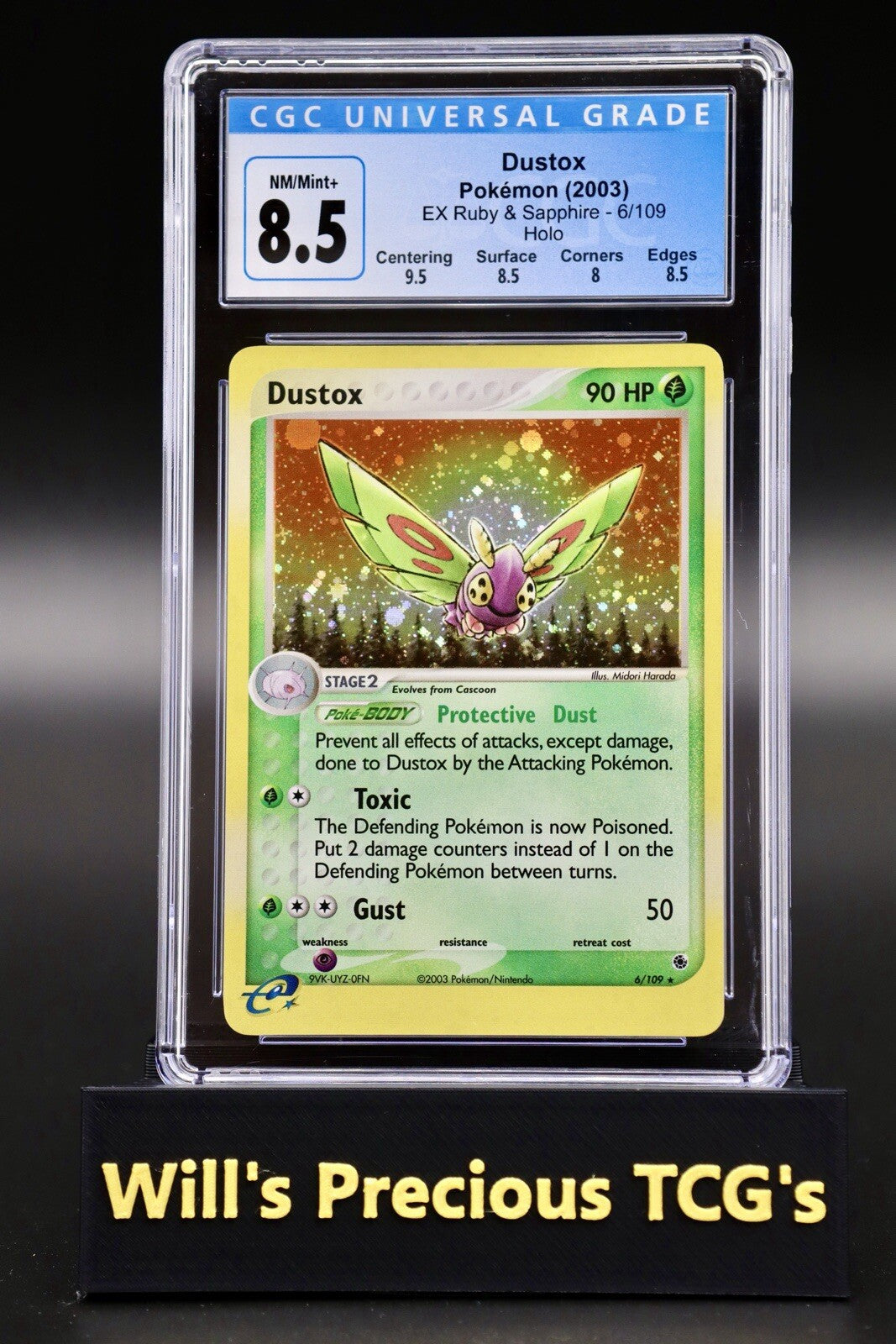 CGC 8.5 Dustox 6/109 EX Ruby & Sapphire 2003 Holo Pokémon Card E Series NM/Mint0