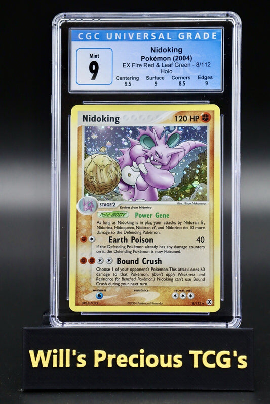CGC 9 Nidoking 8/112 EX Fire Red & Leaf Green 2004 Holo Pokémon Card Mint SWIRL0