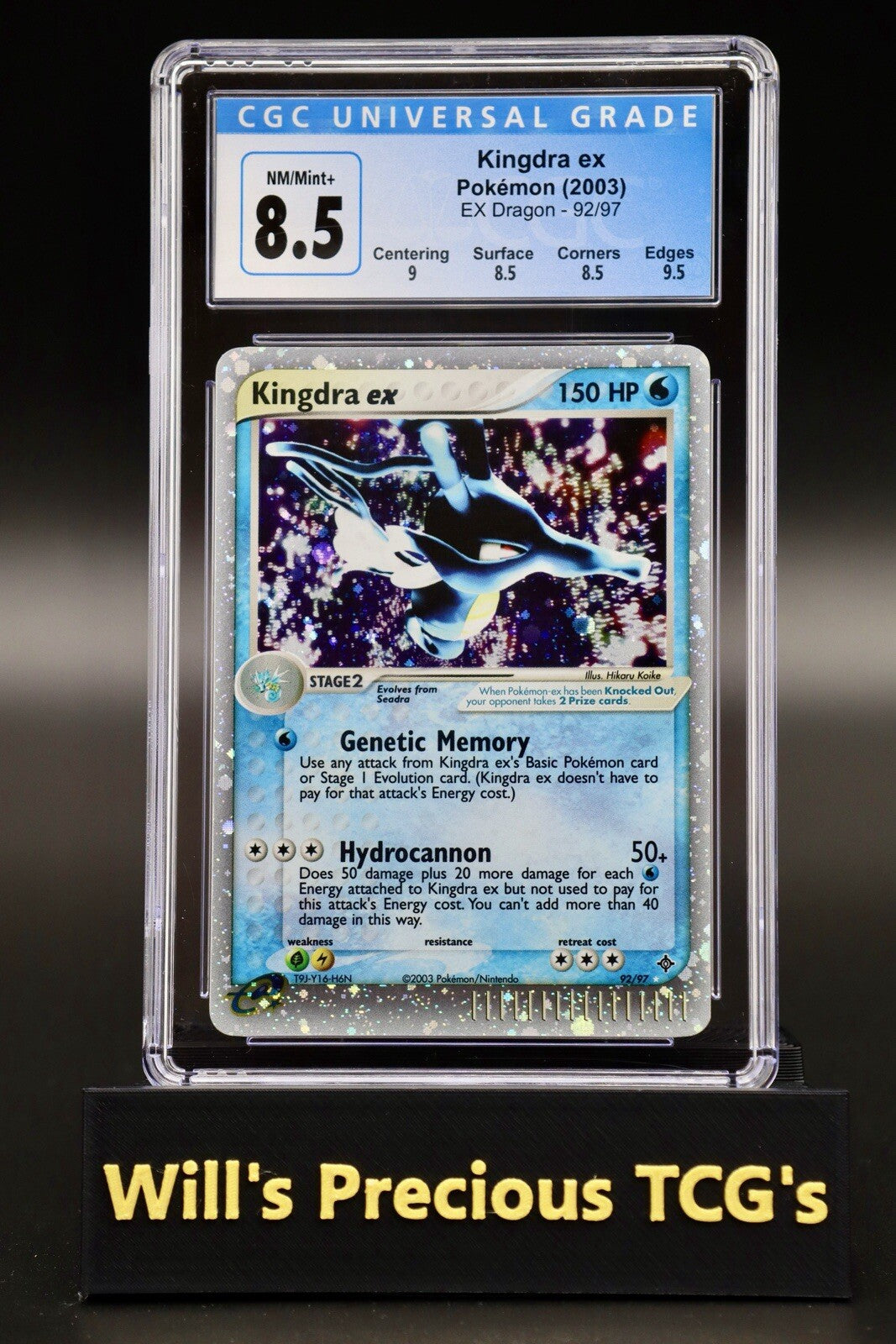 CGC 8.5 Kingdra 92/97 EX Dragon 2003 Holo Pokémon Card E Series NM/Mint0