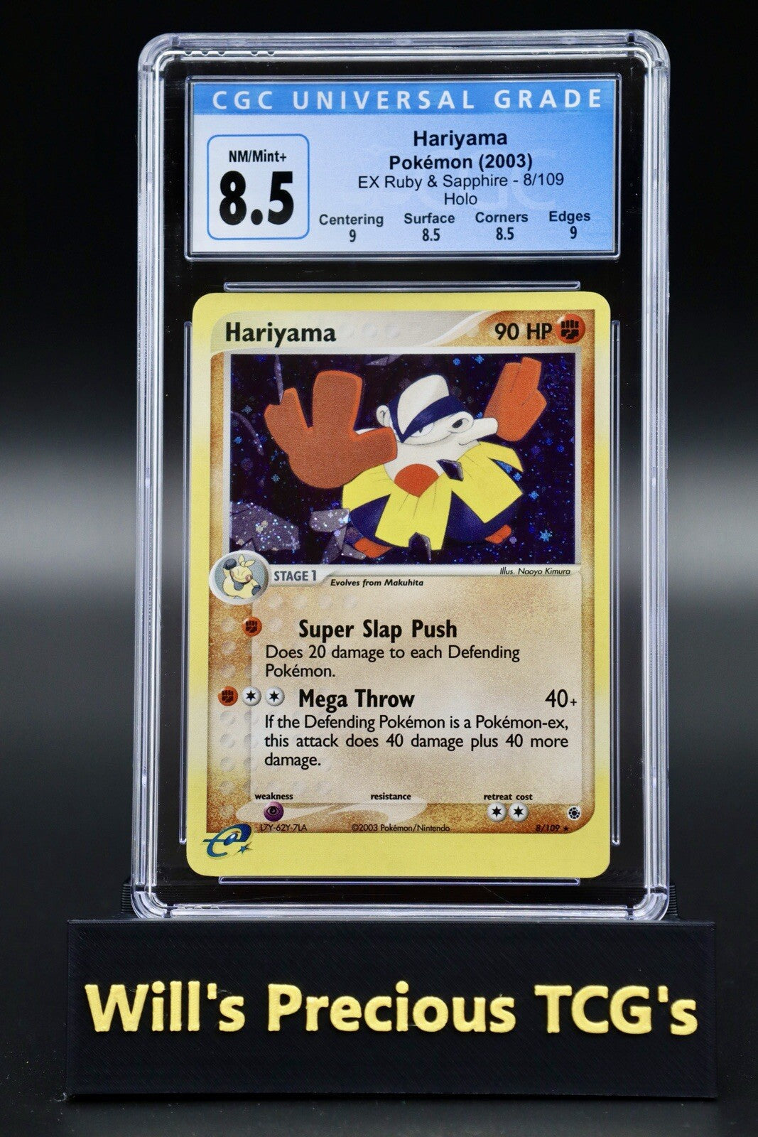CGC 8.5 Hariyama 8/109 EX Ruby & Sapphire 2003 Holo Pokémon Card Mint E Series0