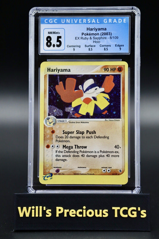 CGC 8.5 Hariyama 8/109 EX Ruby & Sapphire 2003 Holo Pokémon Card Mint E Series0