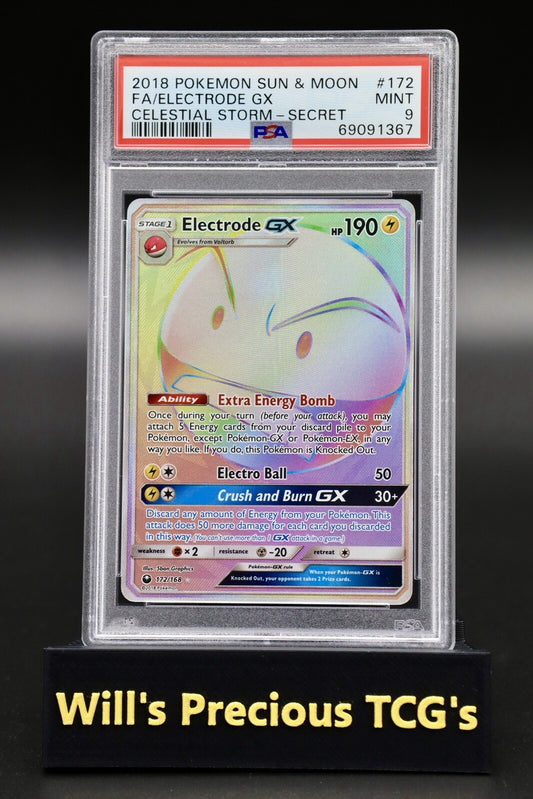 PSA 9 Electrode 172/168 Sun & Moon Celestial Storm 2018 Rainbow Secret Pokémon0
