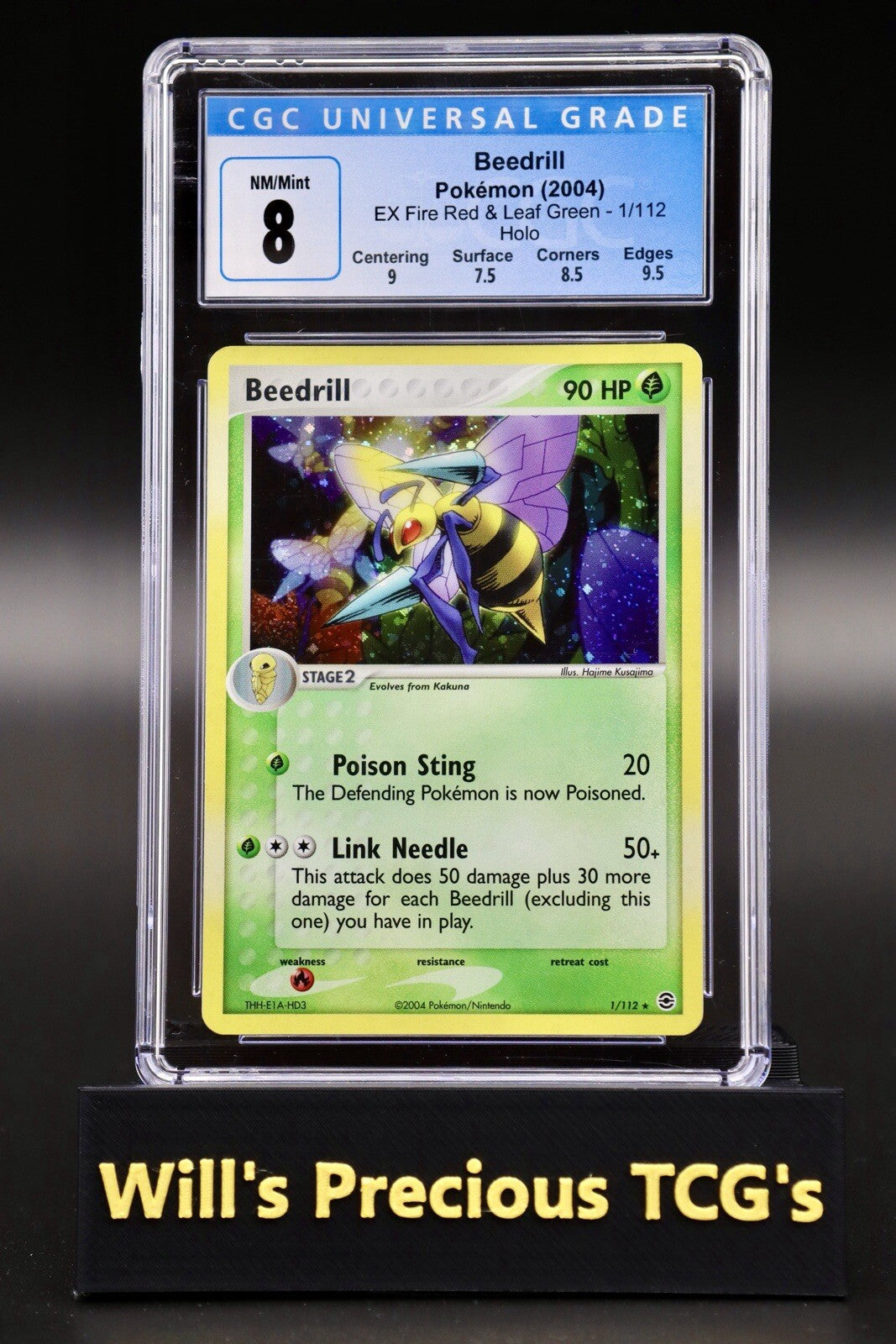 CGC 8 Beedrill 1/112 EX Fire Red & Leaf Green 2004 Holo Pokémon Card NM/Mint0