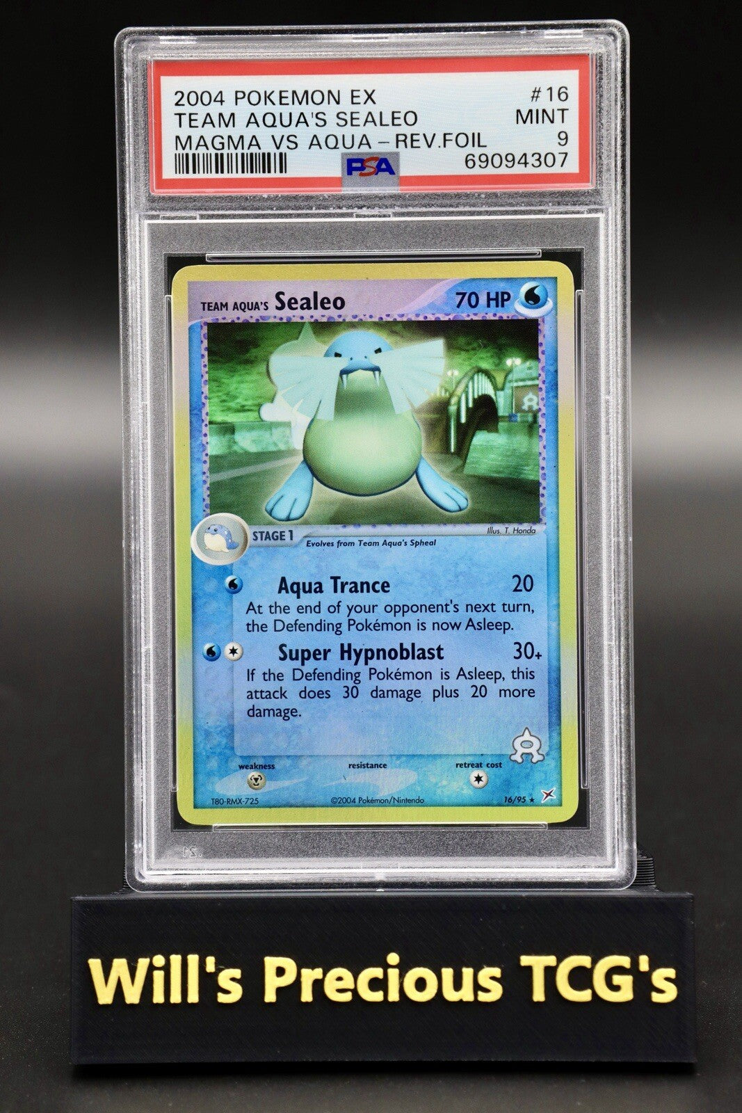 PSA 9 Sealeo 16/95 Ex Team Magma vs Aqua 2004 Reverse Holo Pokémon Card Mint0