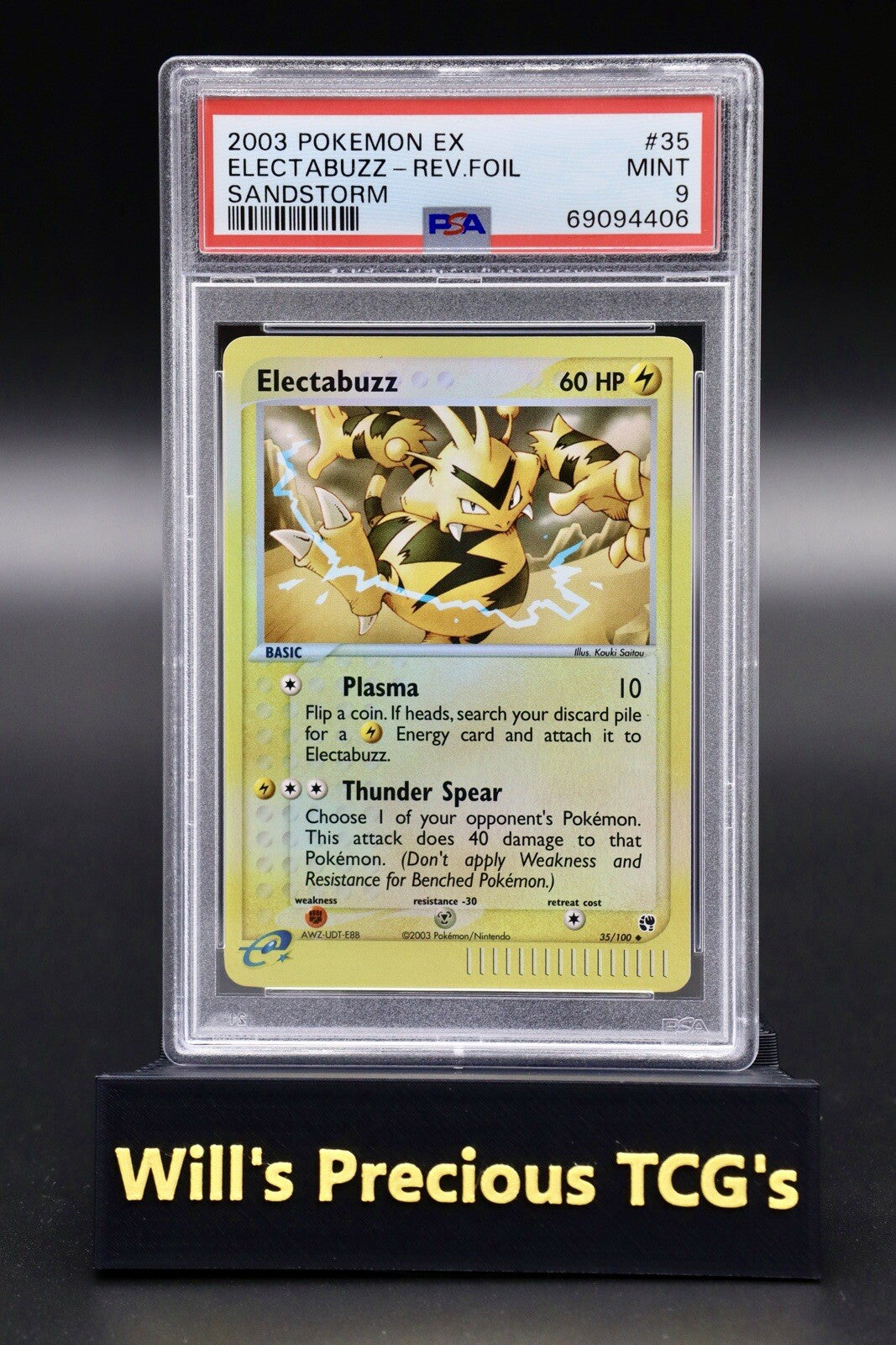 PSA 9 Electabuzz 35/100 EX Sandstorm 2003 Reverse Holo Pokémon Card Mint0