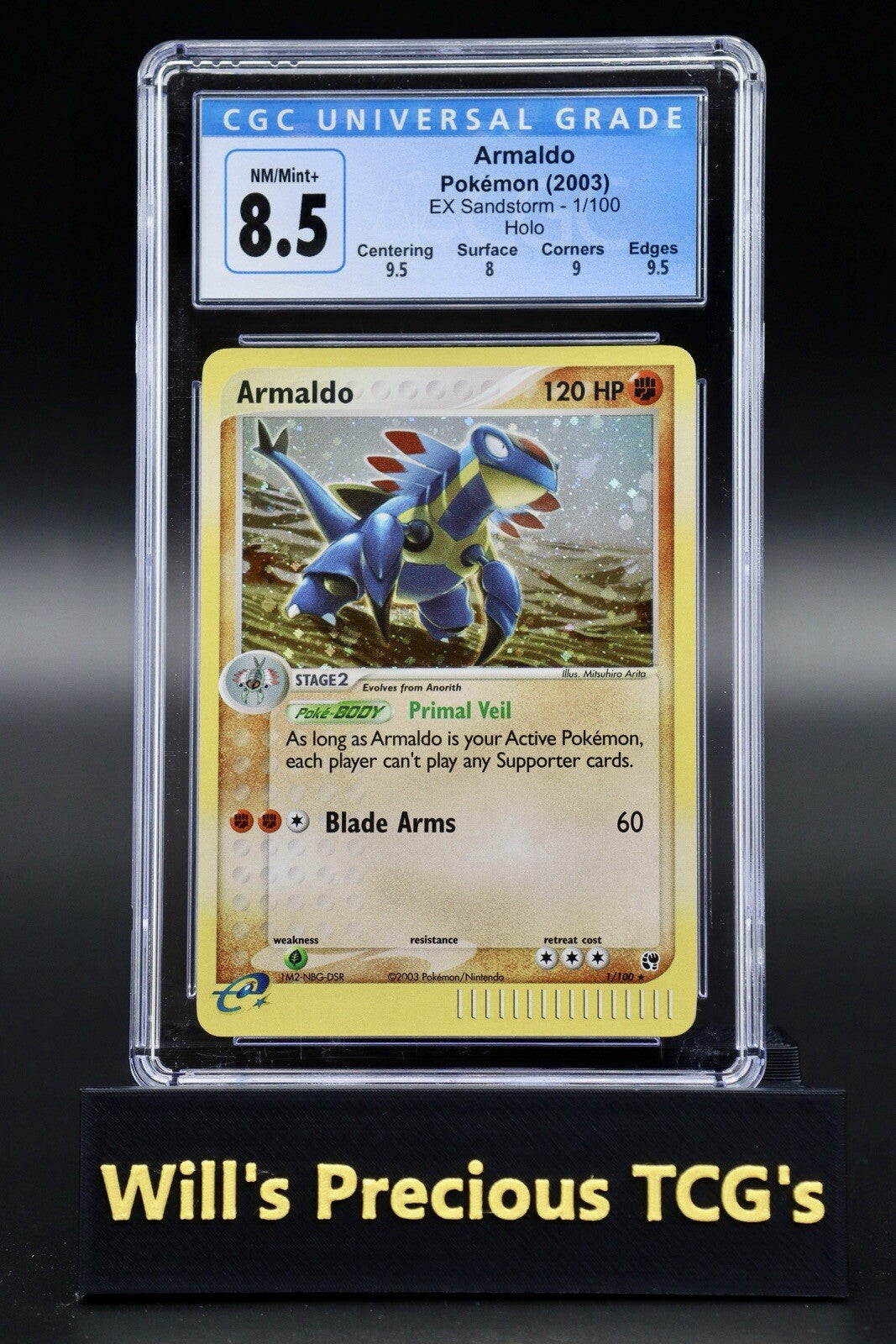 CGC 8.5 Armaldo 1/100 EX Sandstorm 2003 Holo Pokémon Card E Series NM/Mint0