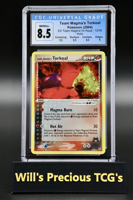 CGC 8.5 Torkoal 12/95 Ex Team Magma vs Aqua 2004 Holo Pokémon Card NM/Mint+0