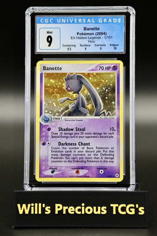 CGC 9 Banette 1/101 EX Hidden Legends 2004 Holo Pokémon Card Mint0