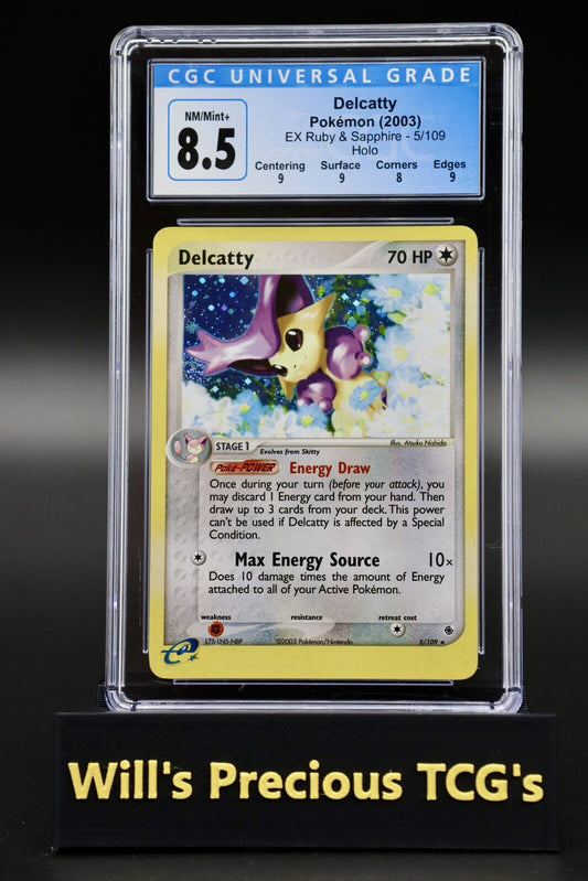 CGC 8.5 Delcatty 5/109 EX Ruby & Sapphire 2003 Holo Pokémon Card E Series NM/M0