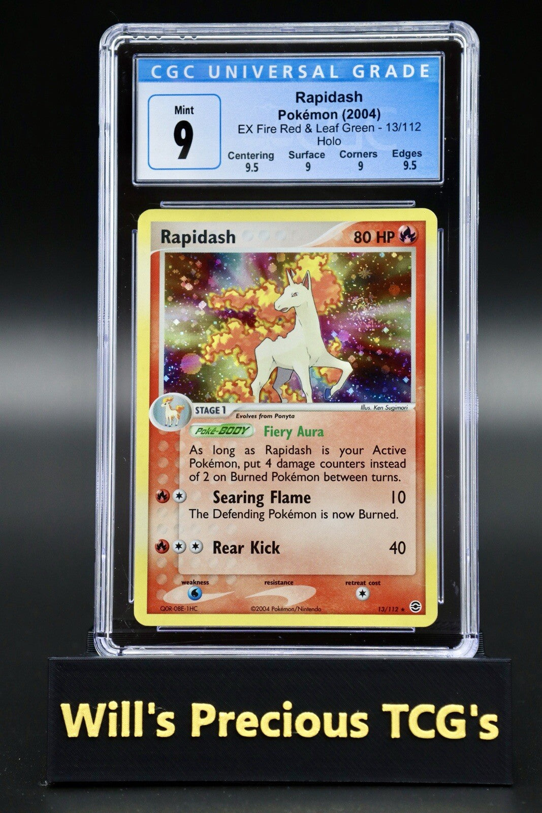 CGC 9 Rapidash 13/112 EX Fire Red & Leaf Green 2004 Holo Pokémon Card Mint0