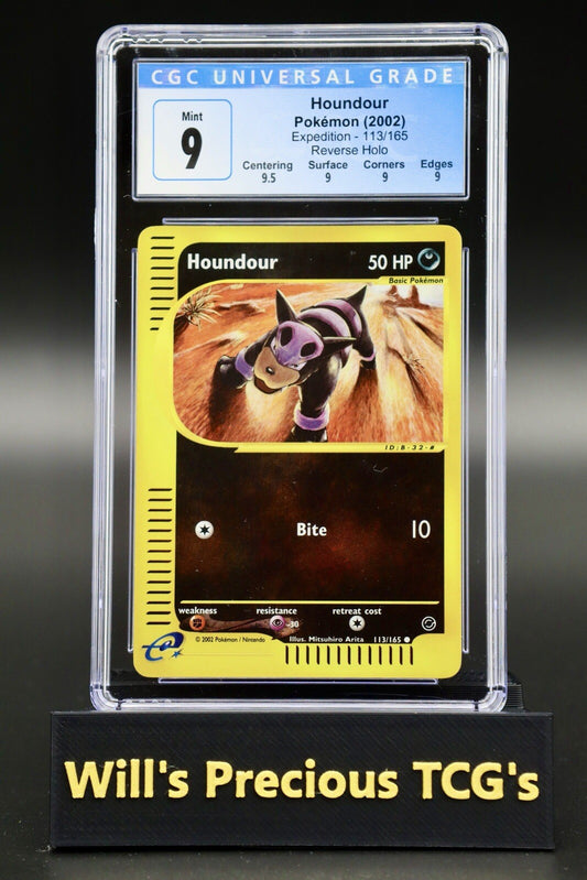 CGC 9 Houndour 113/165 Expedition 2002 Reverse Holo Pokémon Card E-Series WOTC0
