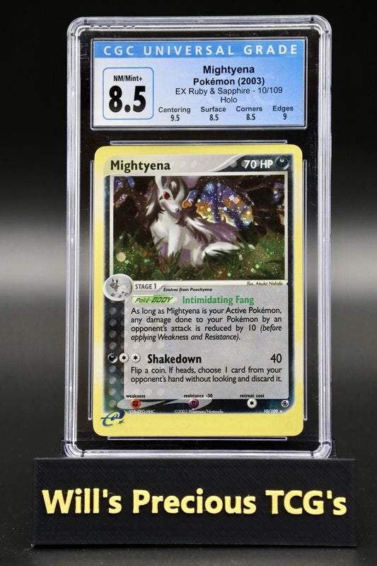 CGC 8.5 Mightyena 10/109 Ex Ruby & Sapphire 2003 Holo Pokémon Card Mint E-Series0