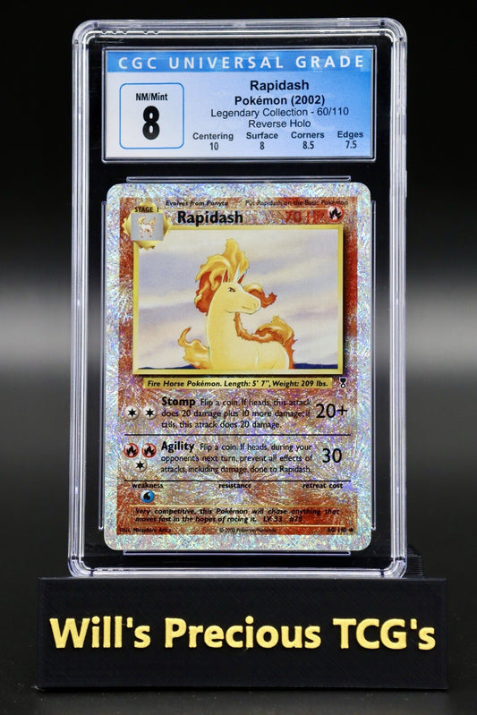 CGC 8 Rapidash 60/110 Legendary Collection 2002 Reverse Holo Pokémon Card WOTC0
