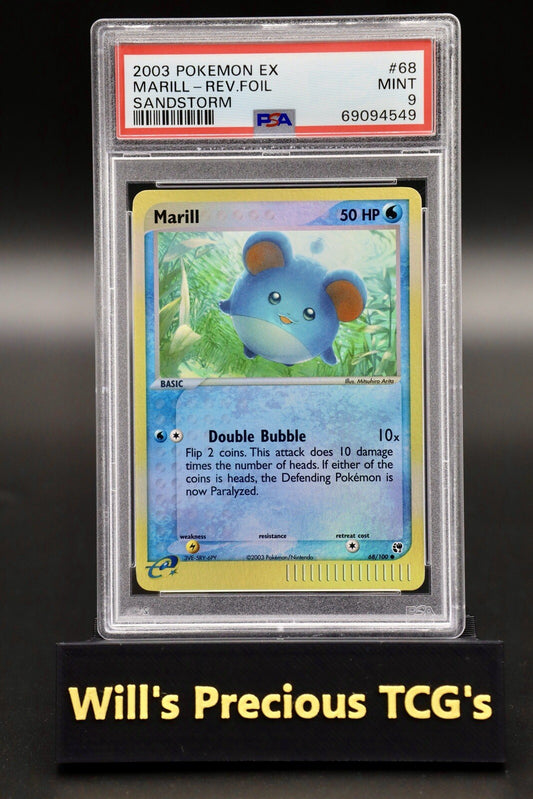 PSA 9 Marill 68/100 EX Sandstorm 2003 Reverse Holo Pokémon Card E Series Mint0