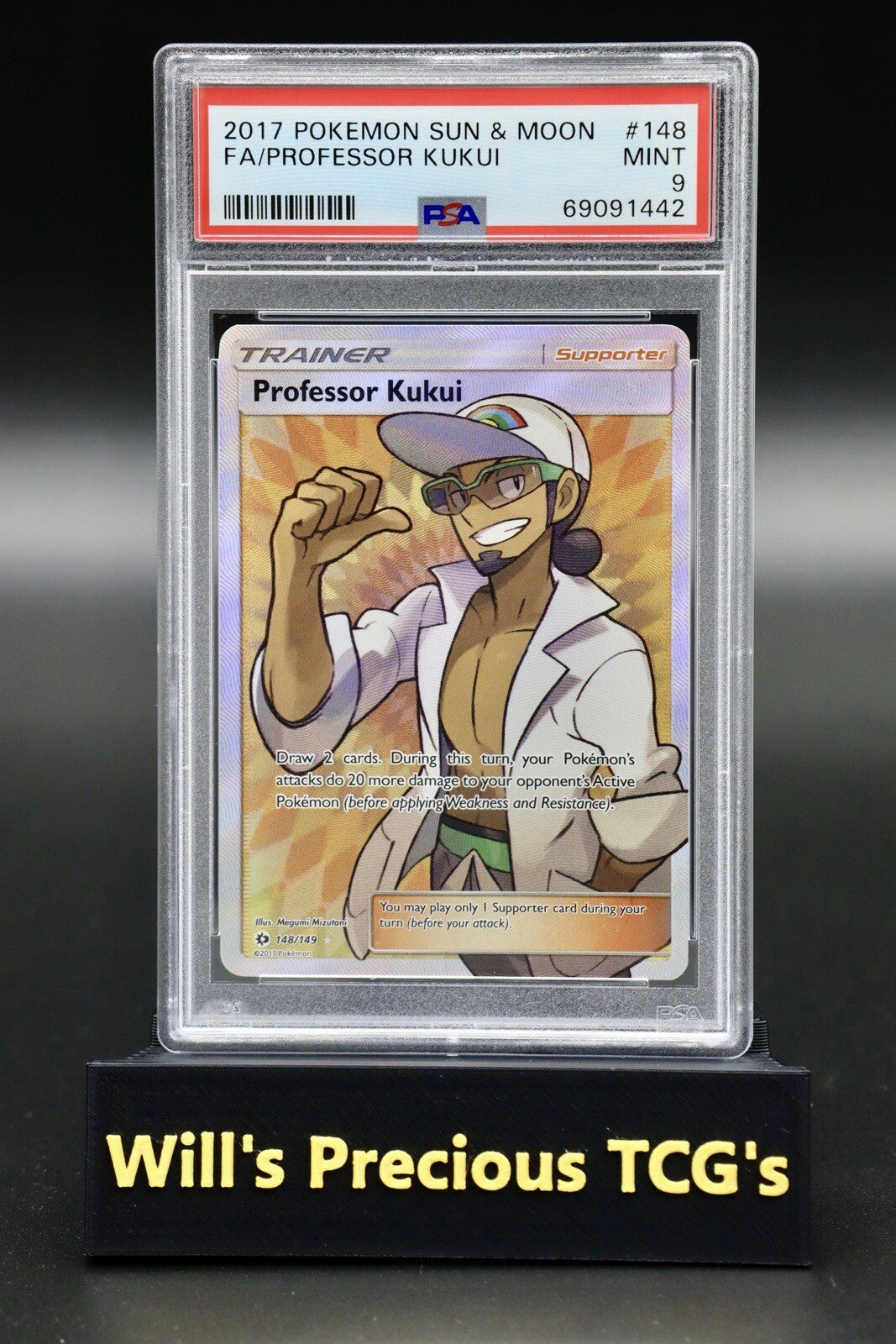 PSA 9 Kukui 148/149 Sun & Moon 2017 Full Art Trainer Pokémon Mint0