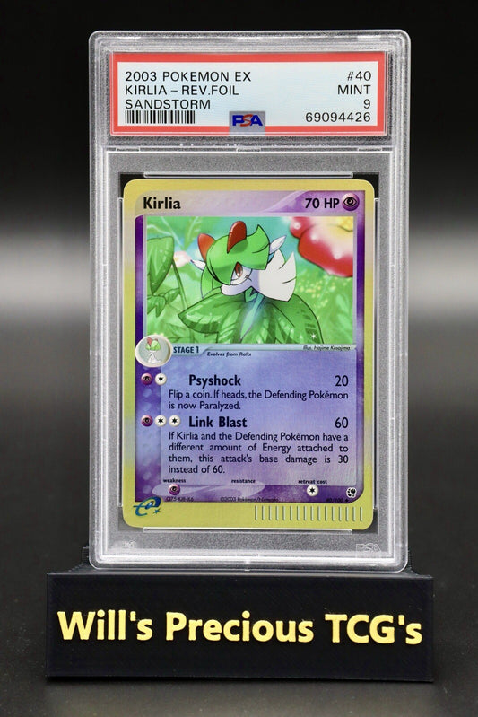 PSA 9 Kirlia 40/100 EX Sandstorm 2003 Reverse Holo Pokémon Card E Series Mint0