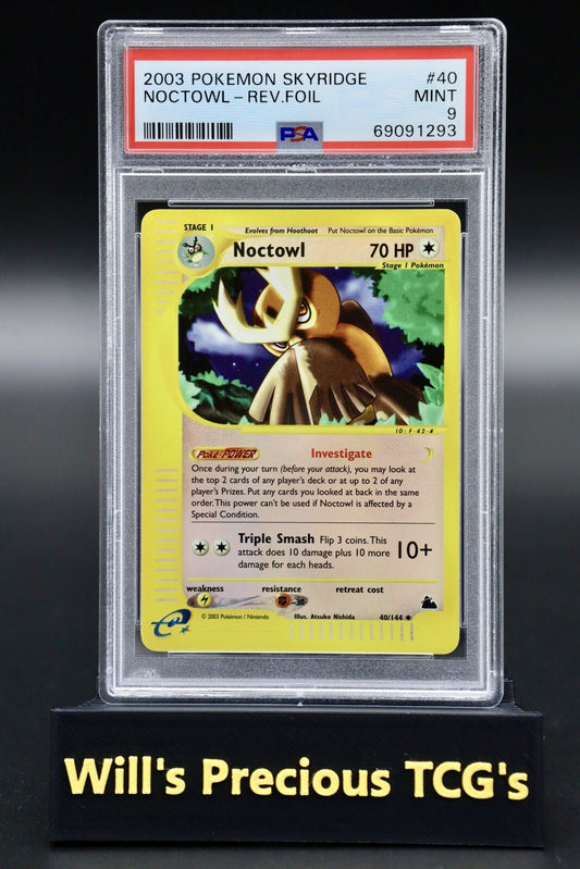 PSA 9 Noctowl 40/144 Skyridge 2003 Reverse Holo Pokémon Card E-Series WOTC0