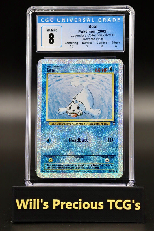 CGC 8 Seel 92/110 Legendary Collection 2002 Reverse Holo Pokémon Card WOTC0