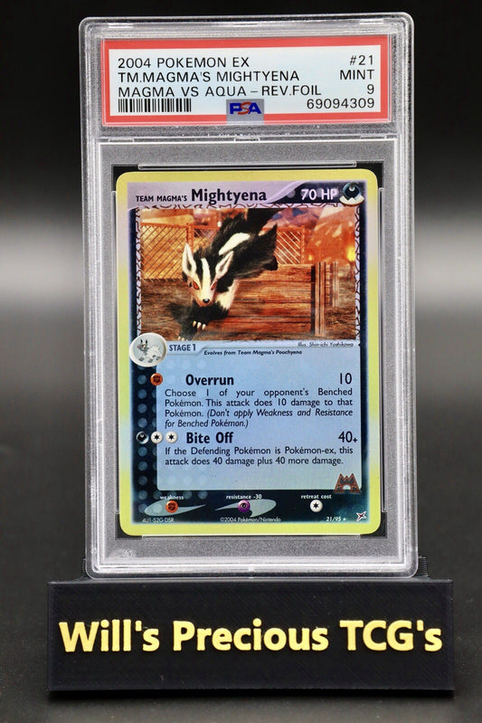 PSA 9 Mightyena 21/95 Ex Team Magma vs Aqua 2004 Reverse Holo Pokémon Card Mint0