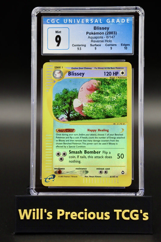CGC 9 Blissey 6/165 Aquapolis 2003 Reverse Holo Pokémon Card E-Series WOTC Mint0
