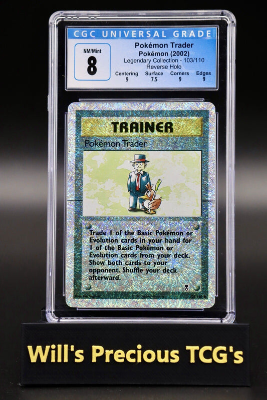 CGC 8 Pokémon Trader 103/110 Legendary Collection 2002 Reverse Holo Pokémon Card0