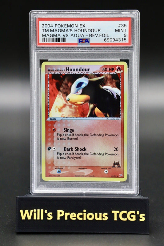 PSA 9 Houndour 35/95 Ex Team Magma vs Aqua 2004 Reverse Holo Pokémon Card Mint0