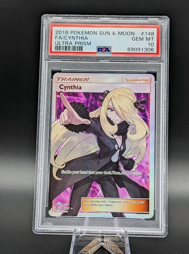 2018 Cynthia Pokémon Sun & Moon - Ultra Prism 148/156 PSA 10 Full Trainer Art